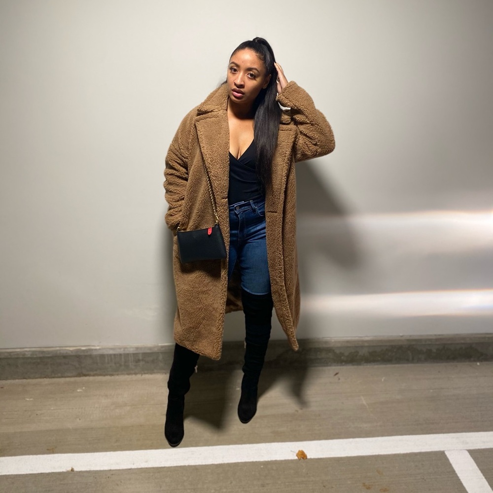 Missguided Teddy Coat Size 2